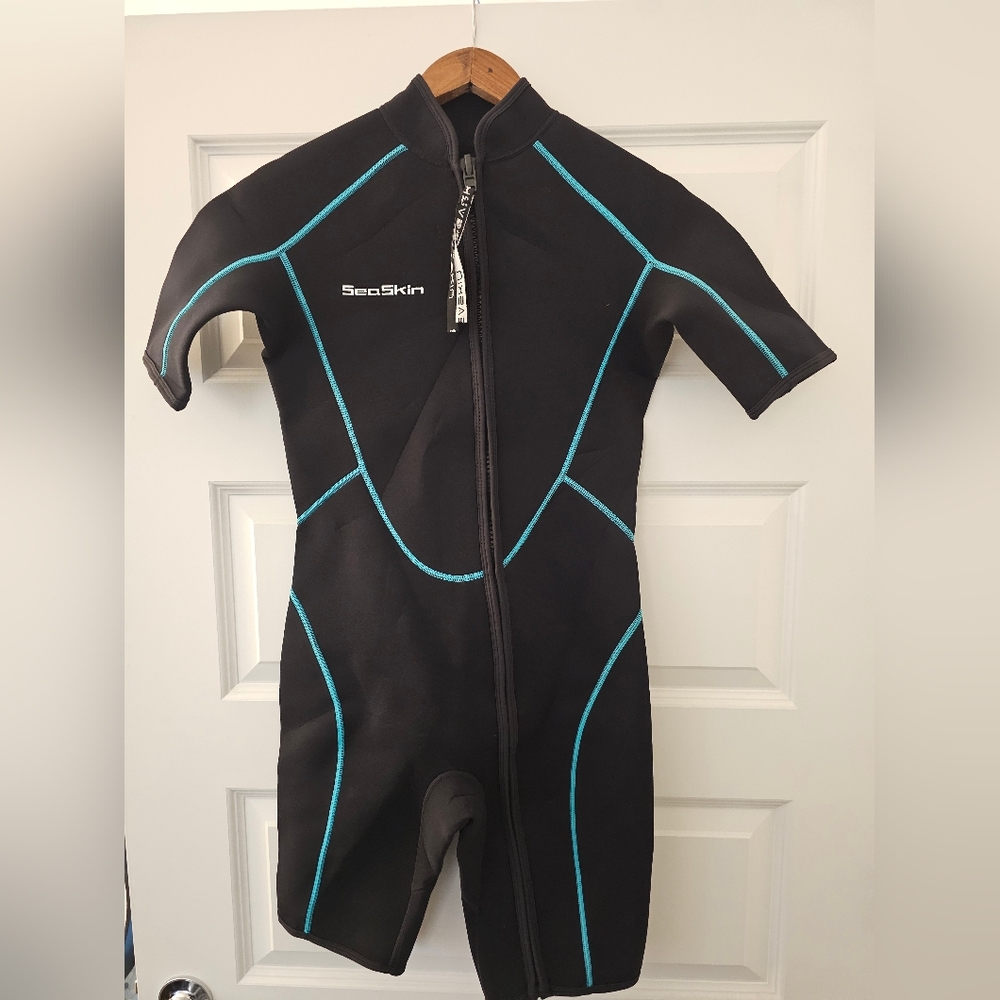 Mens Seaskin Black Wetsuit, SIze M